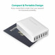  RAVPower 60W 12A 6-Port USB Desktop Charging Station with iSmart Technology White (RP-PC028WH)